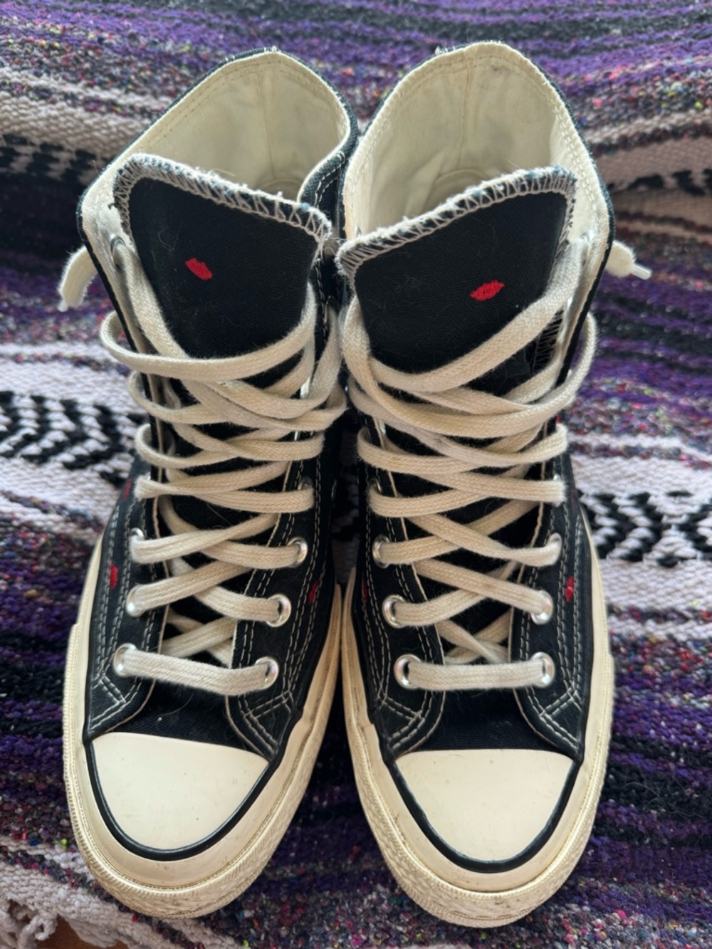 Converse White High-Top Canvas Sneakers Valentine’s Day